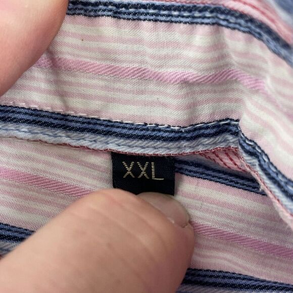 Scotch & Soda Mens XXL Striped Button-Up Shirt Pink & Blue 100% Cotton 4335 - Picture 5 of 9